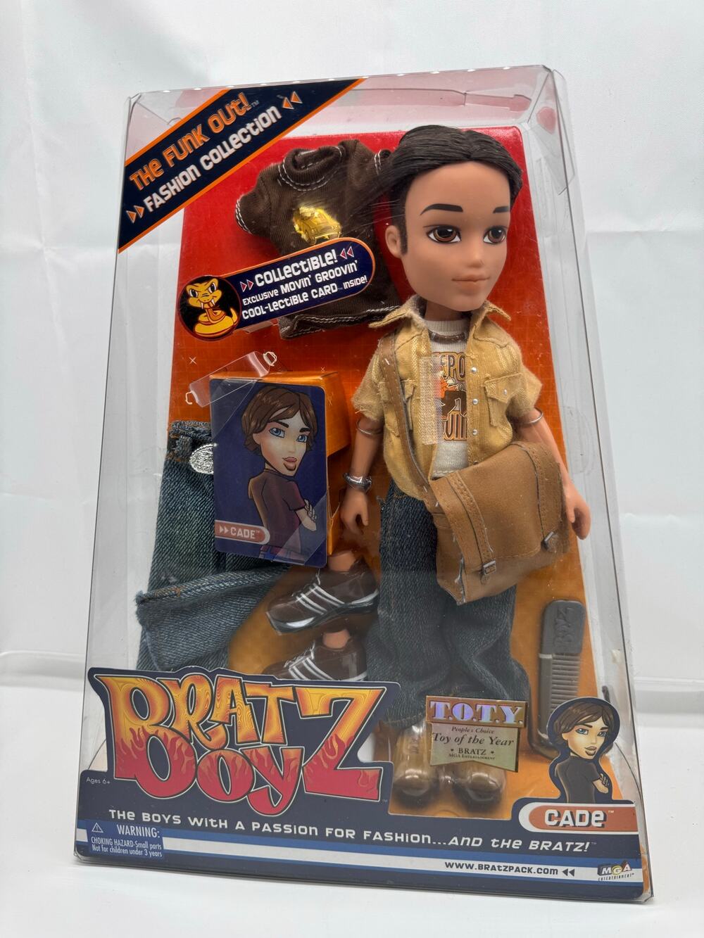 2004 MGA BRATZ BOYZ - The funk Out! Cade doll - NIB